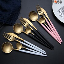 Thickened 304 stainless steel Western tableware steak knife fork spoon coffee spoon Meizu European Western household tableware