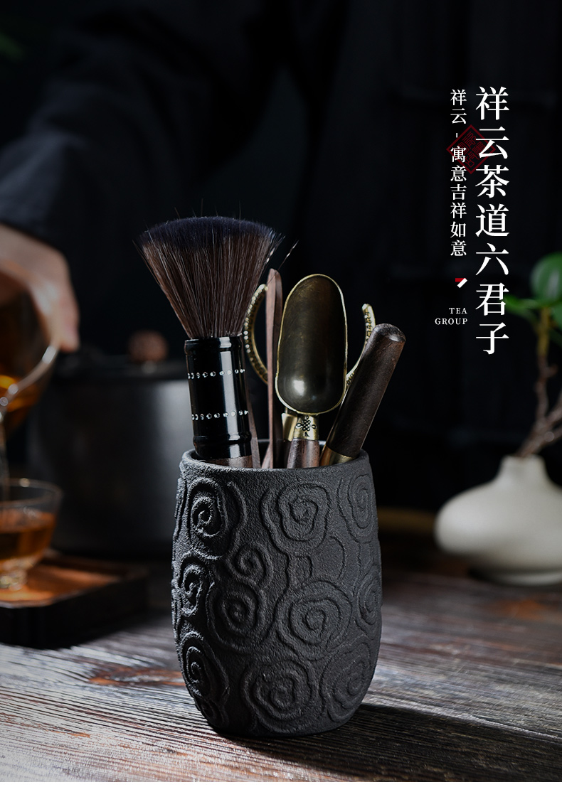 The Story of pottery and porcelain tea six gentleman 's suit tea cup mat knife caddy fixings tea kungfu tea set tool parts books