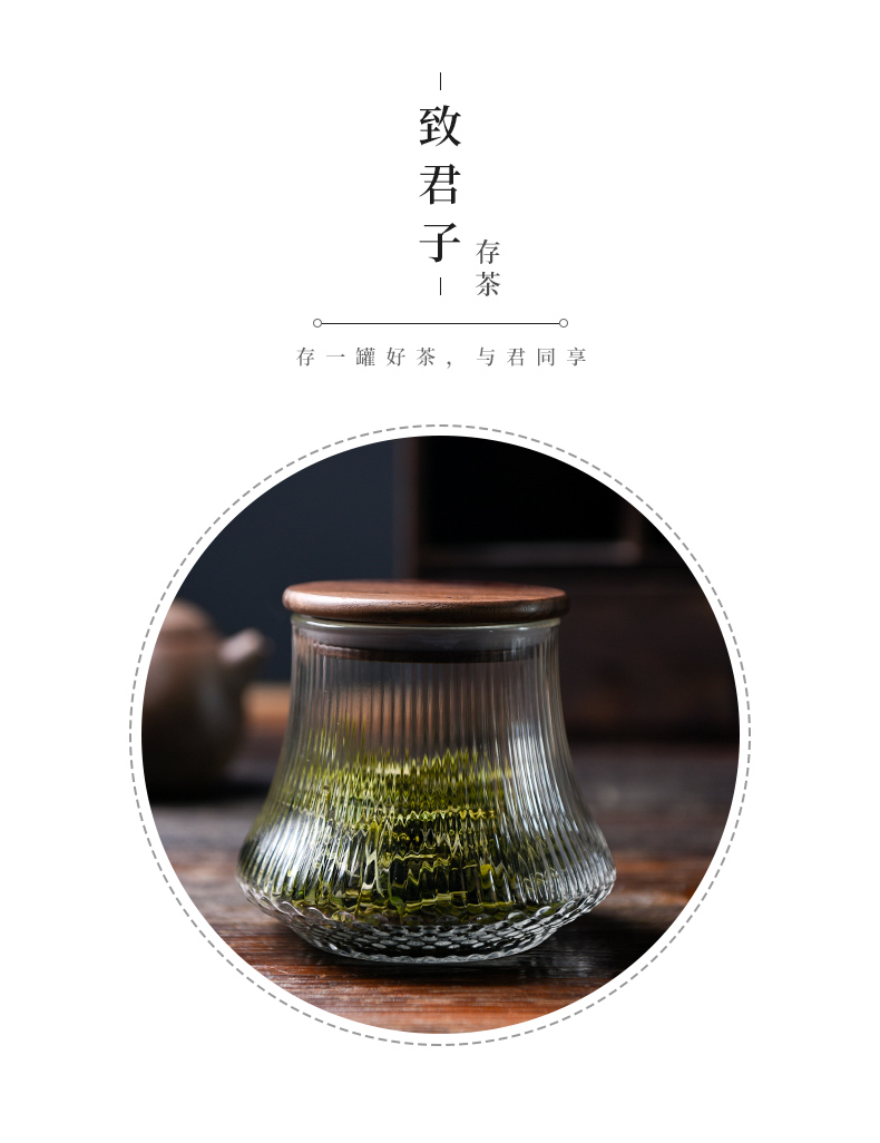 Ceramic story caddy fixings glass sealed storage tanks creative warehouse Chinese pu 'er tea pot moistureproof jar