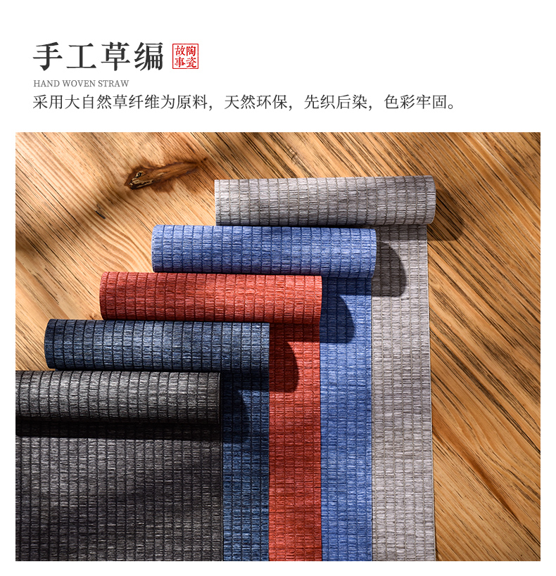 The Story of pottery and porcelain tea tea towel cloth mat bamboo waterproof as tea tray mat Japanese zen Chinese tea taking