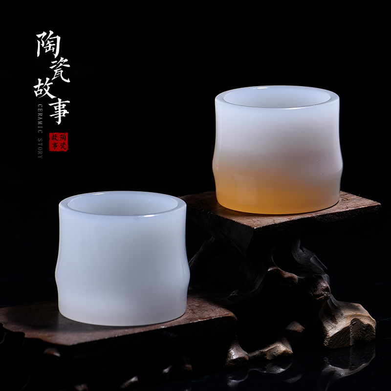 The Sample tea cup coloured glaze ceramic story of bamboo cup white porcelain single cup of jade porcelain teacup master kung fu tea set small cup