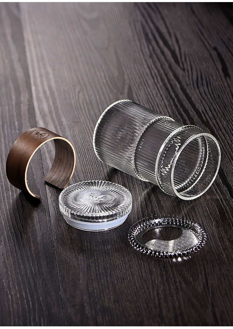 Ceramic story glass office portable filtration separation water cup tea tea cup with cover cups crescent cup