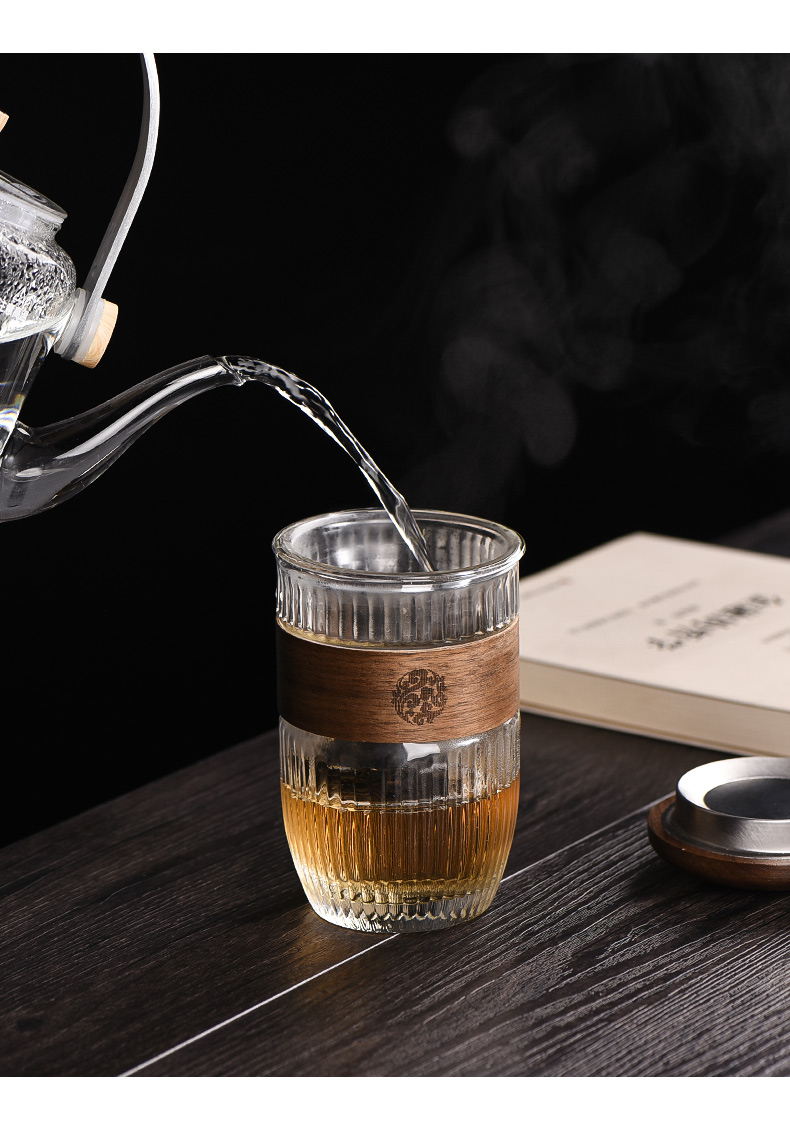 Ceramic separation story make tea cup men 's high - grade glass tea cup getting office filtering large capacity water glass