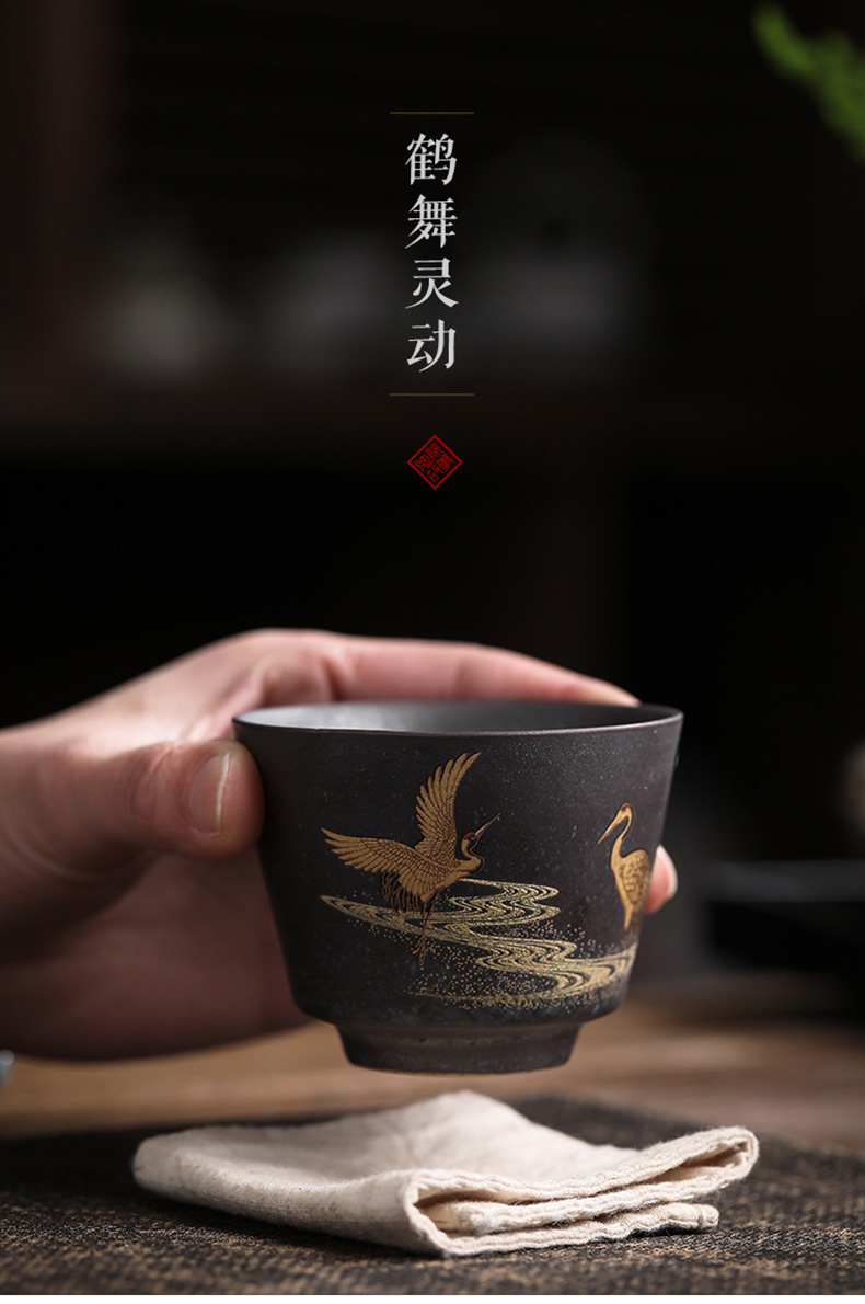 Story of pottery and porcelain teacup tea sample tea cup, kung fu tea bowl hand - made single cup gift boxes manual master CPU