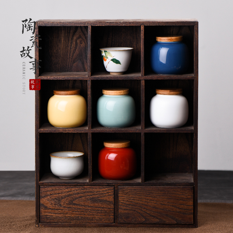 Ceramic tea pot small story with work warehouse mini seal storage POTS pu - erh tea POTS