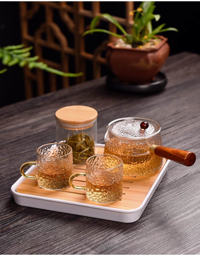 Ceramic glass teapot side story tea set suit household filters and thicken the single pot small sets of heat - resisting teapot