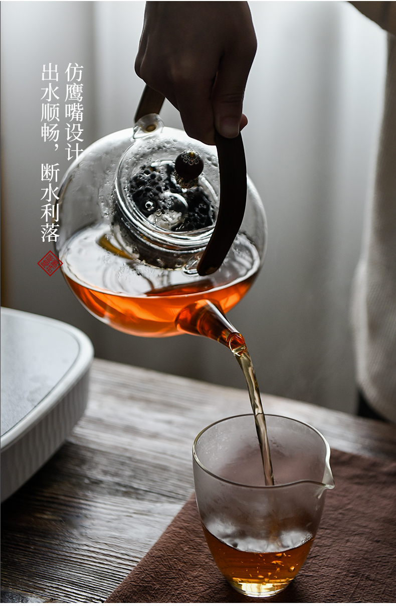 Ceramic story glass kettle high - capacity, high - temperature cooking pot furnace kunfu tea cooking teapot and tea set