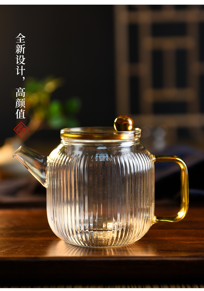 Ceramic story glass teapot high - temperature thickening web celebrity teapot tea separation Japanese flower teapot tea set