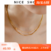 NICE 2022 new original letter necklace delicate minimalist Elegant Temperament Lock Bone Chain Plated 18k Gold does not fade