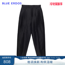 Blue ERDOS Women's Spring Summer High Waist Fashion Ankle Pants Casual Comfort Wool Blend Harlan Pants