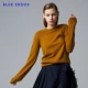 BLUE ERDOS Áo len nữ cổ tròn raglan tay dài màu rắn nữ áo len cashmere tinh khiết - Áo / áo thun