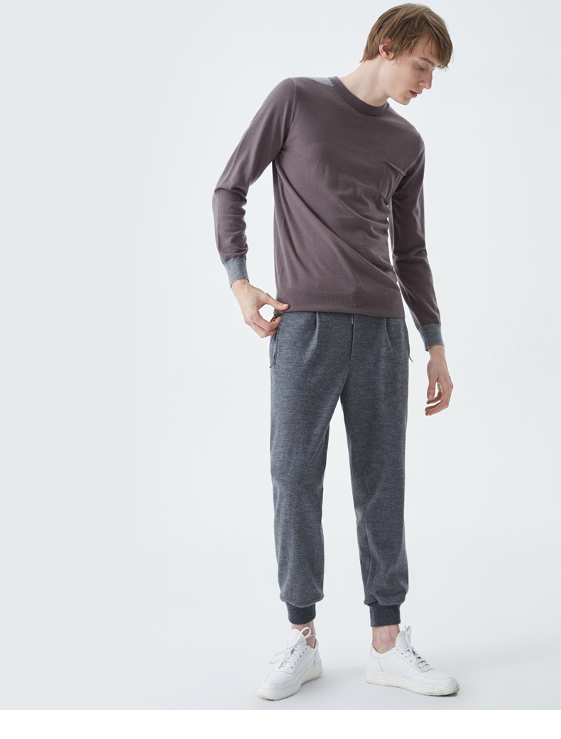 BLUE ERDOS đầu mùa thu vòng cổ màu của nam giới áo len cashmere Áo Len B176D0207