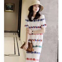 Malcenl klon Fresh and pleasant Ocean print Knock comfort Lenzing Tencel knitted skirt-Knitwear