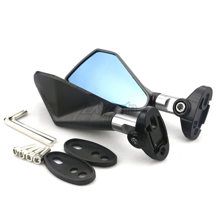 Phụ kiện xe máy thể thao hiện nay Yamaha gương nhôm hợp kim sửa đổi mui xe xem phía sau gương phổ quát - Xe máy lại gương gương xe máy vuông nhỏ