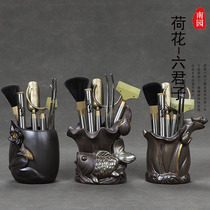 Tea Ceremony Six Gentlemen Combination Set Kung Fu Tea Set Parts Metal Tea Clips Stainless Steel Tweezers