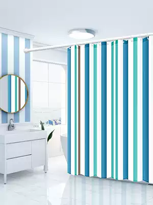 Shower curtain set punch-free bathroom curtain powder room waterproof thickened mildew-proof high-end curtain partition door curtain hanging curtain