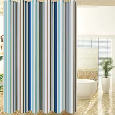 Powder room shower curtain Waterproof curtain cloth set free hole thickened mildew bathroom door partition window Shower curtain