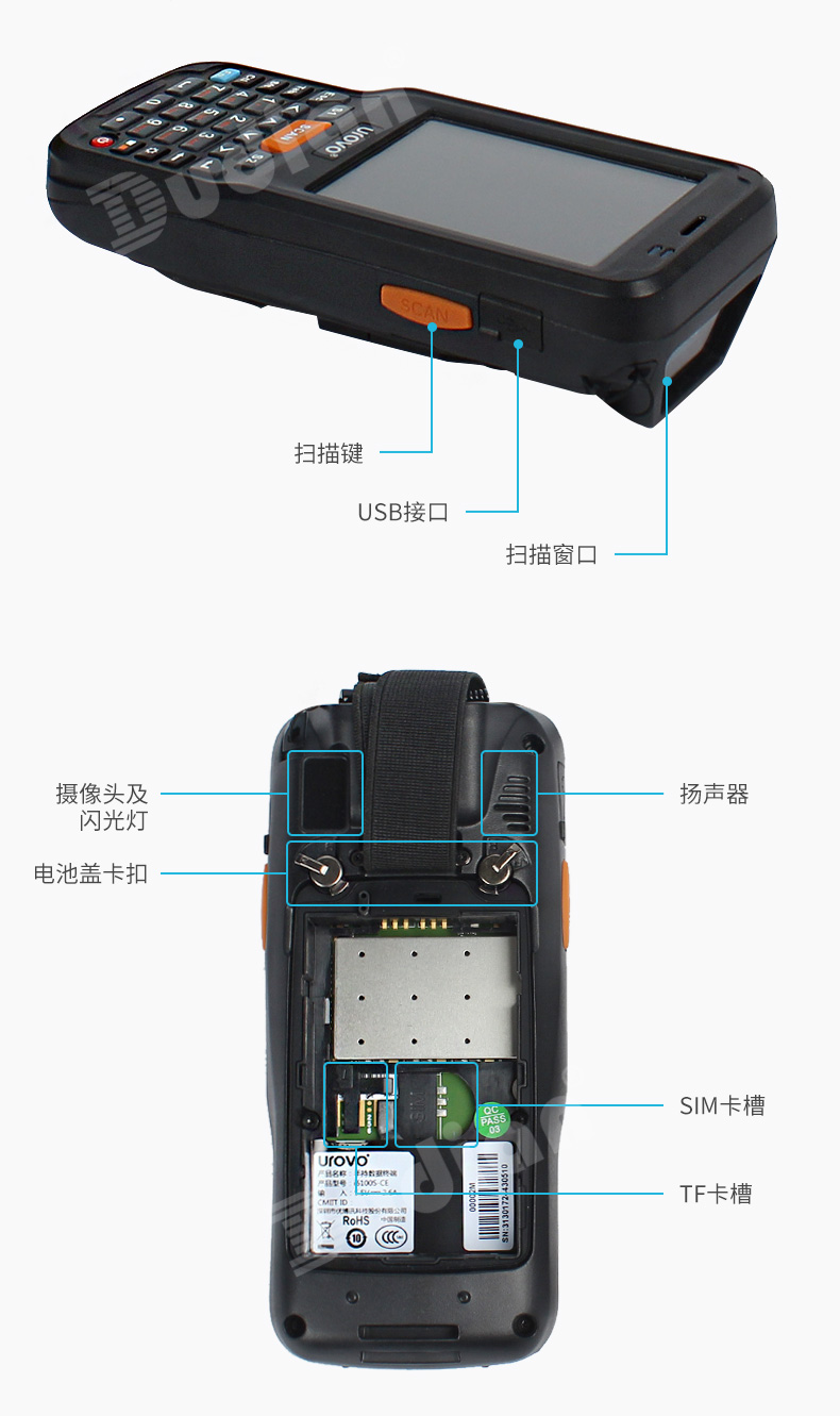Thiết bị đầu cuối cầm tay Youboxun i6100S Máy thu thập dữ liệu PDA một / hai chiều Máy đếm mã vạch không dây Win kho6.0 ra khỏi kho di động - Thiết bị mua / quét mã vạch