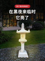 Stone carving stone lamp Chinese courtyard stone lamp antique outdoor garden hotel lawn floor stone lamp lighthouse stone decoration