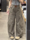 Retro quick-drying workwear sweatpants women's autumn 2025 new slim scimitar pants small straight wide-leg pants