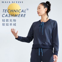 MaiaActive cashmere sense strap casual sweater pullover loose long-sleeved yoga sports t-shirt TL16