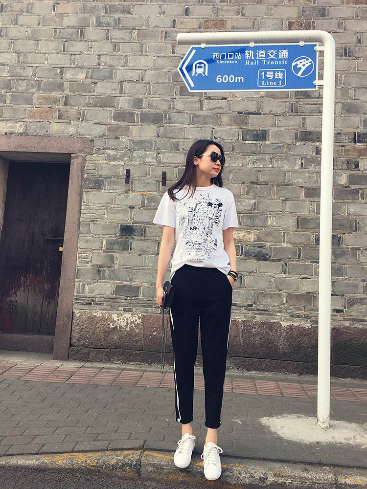 Quần thể thao nữ chín quần mùa xuân và mùa thu quần harem nữ sinh viên lỏng lẻo Hàn Quốc ulzzang hoang dã xã hội nữ quần quần dài nữ