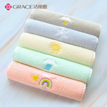 Jielia childrens towel wash face cotton childrens towel 4 cute baby soft absorbent household towel