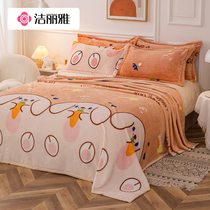 Jielia winter thickened bed coral flannel blanket sheets human wool blanket air conditioning towel quilt spring and autumn summer
