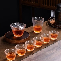 (8-piece set) Japanese-style ice dew pattern glass tea set glass Japanese-style first snow cup set looks elegant and affordable