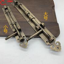 Chinese antique pure copper wooden door latch old-fashioned large door latch latch bolt-free all copper thick door buckle door bolt