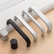 Modern simple space aluminum alloy handle American black shoe cabinet cabinet wardrobe door drawer furniture handle long