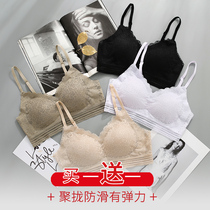 Underwear women without rims gather sexy lace beauty back bra breathable and comfortable vest incognito bra summer thin section