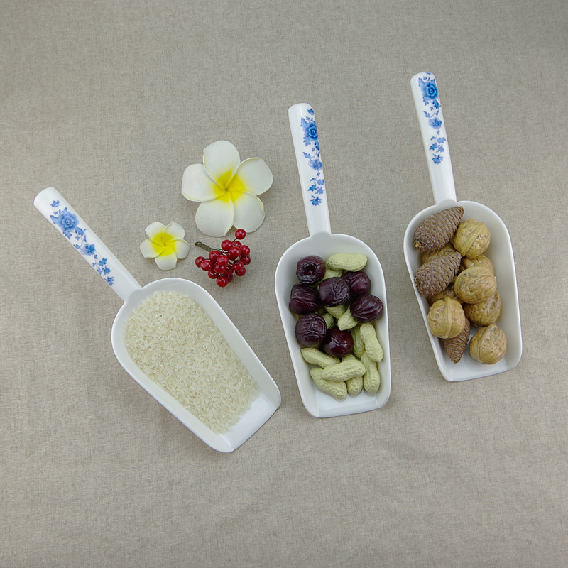 Creative melamine imitation porcelain blue and white shovel ice sugar shovel tea shovel rice shovel dried fruit shovel plastic shovel surface shovel ice shovel