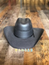 American imported western cowboy hat black straw hat knight hat semi-hollow Ju Lok Club harness shop