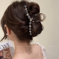 Camping Kiss high-end grab clip for women with hair on the back of the head shark clip large temperament rhinestone hair clip headwear