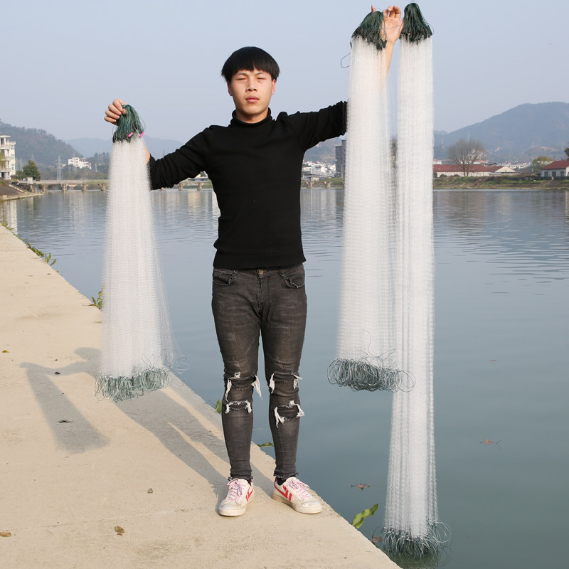 Tianmen fishing net sinking net floating net single layer fishing net hanging net sticky net dipping net fishing net wire mesh small fishing net 50 meters long