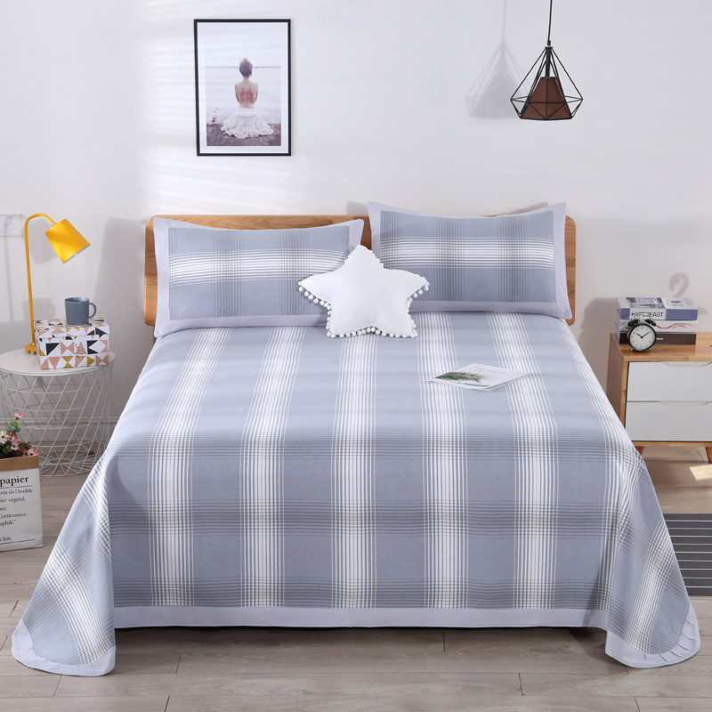 Old coarse cloth mat three-piece set thickened encrypted summer cotton sheets 1 5 machine washable air-conditioning mat 1 8m bed