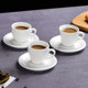 ຈອກ Espresso ແລະ saucer 60ml ການຄ້າແບບເອີຣົບແບບງ່າຍດາຍຈອກກາເຟ ceramic ສີຂາວບໍລິສຸດຂະຫນາດນ້ອຍທີ່ມີໂລໂກ້ທີ່ກໍາຫນົດເອງ