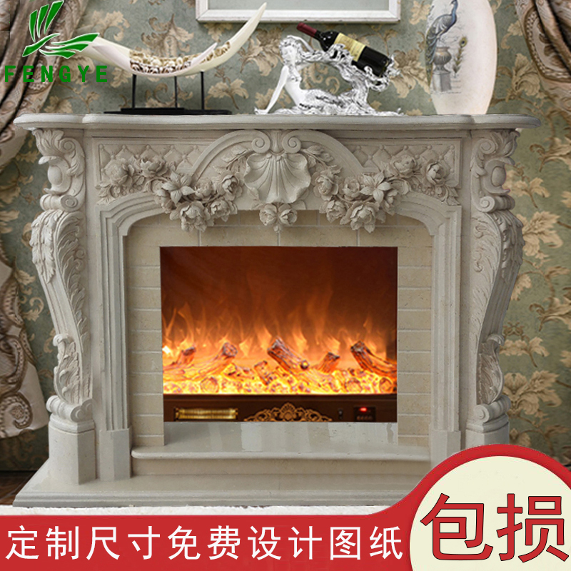 Marble Fireplace European and American Style White Magnolia Ultraman Stone Carved Fireplace Frame Villa Living Room Decoration Tv Cabinet Marble Fireplace European and American Style White Magnolia Ultraman Stone Carved Fireplace Frame Villa Living Room Decoration Tv Cabinet