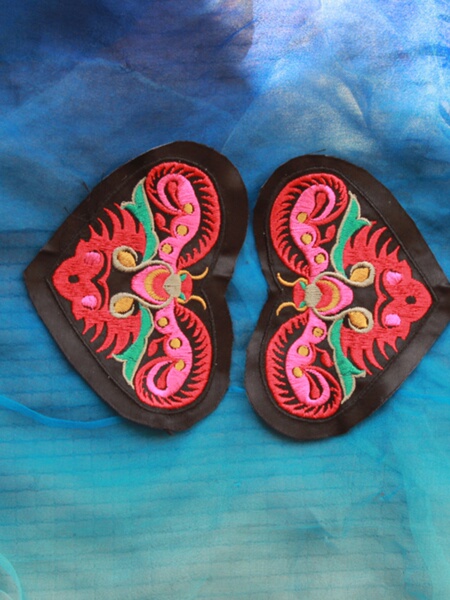 Heart-Shaped Butterfly Small Embroidery Patch DIY Ethnic Style Hat Sachet Necklace Embroidery Patch Small Patch
