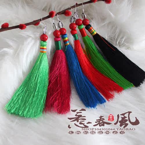 Stream Soar pendant 925 silver Needle-China Wind National Wind Artisanal Hyperbolic flues Sueared earrings Earrings Female Multicolored