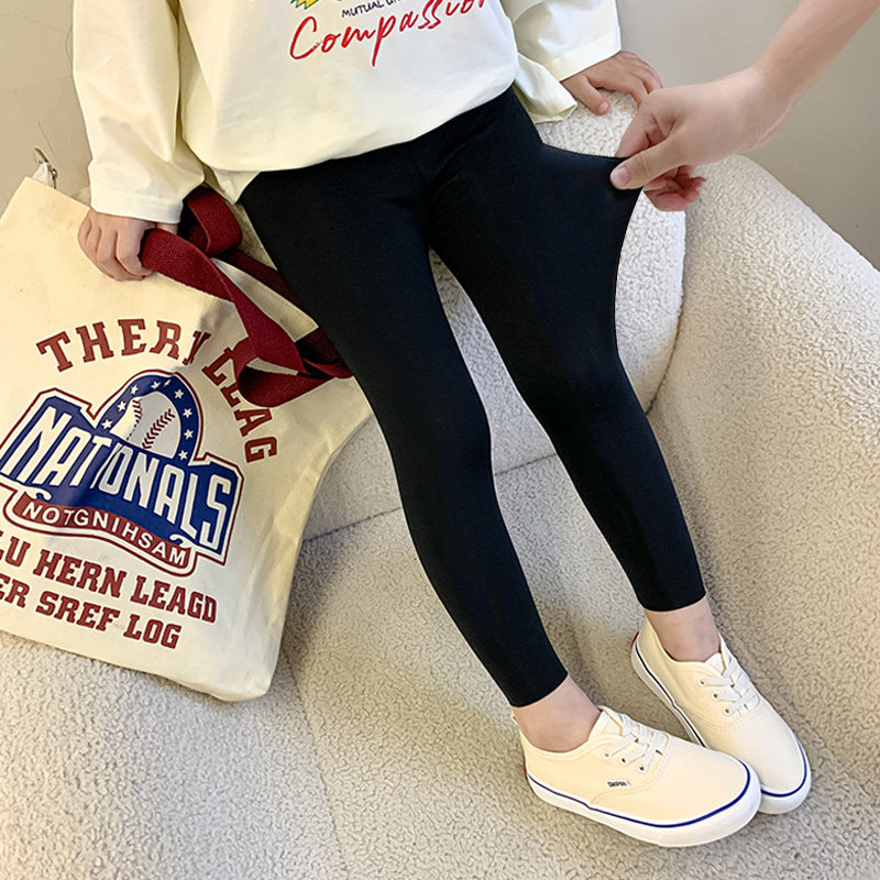 Spring Autumn Girl Inside Hitch Pants Children Summer Thin shark pants baby tight fit pants Boys Barbie pants black pants