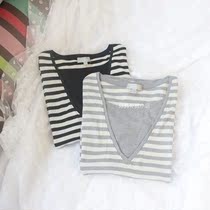 Export day single long sleeve breastfeeding clothes four seasons can wear lactation clothing micro-blemish out T-shirt base shirt postpartum milk feeding