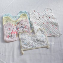 Small vest-style baby bib baby cotton saliva towel spring and autumn winter eating clothes waterproof lace sip bib