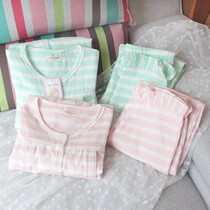 Spring and autumn thin cotton double-layer gauze breastfeeding month clothing day single postpartum feeding Home clothing pregnant womens pajamas