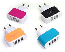 Luminous multiport charger intelligent multifunction 3USB plug suitable for Apple Android phone charging head porous