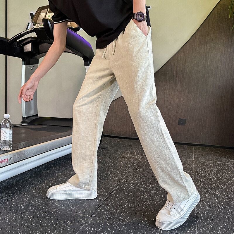Men's Straight-Leg Pants, Summer Cool Loose Wide-Leg Pants, 2026 New Trendy High-End Cotton-Linen Casual Pants Men's Straight-Leg Pants, Summer Cool Loose Wide-Leg Pants, 2026 New Trendy High-End Cotton-Linen Casual Pants