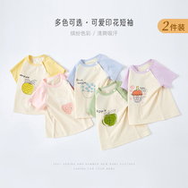 Child short sleeve T-shirt Summer pure cotton small child thin child half sleeve Compassionate Baby Blouse Female male baby Summer clothing
