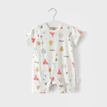 Baby one-piece clothes Summer slim fit pure cotton short sleeves male and female super cute summer clothes and baby khae newborn clothes