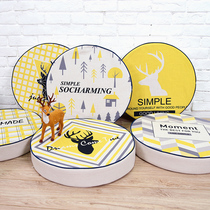 Nordic deer head thickened futon meditation tatami cotton linen cushion fabric home balcony tea ceremony round removable wash